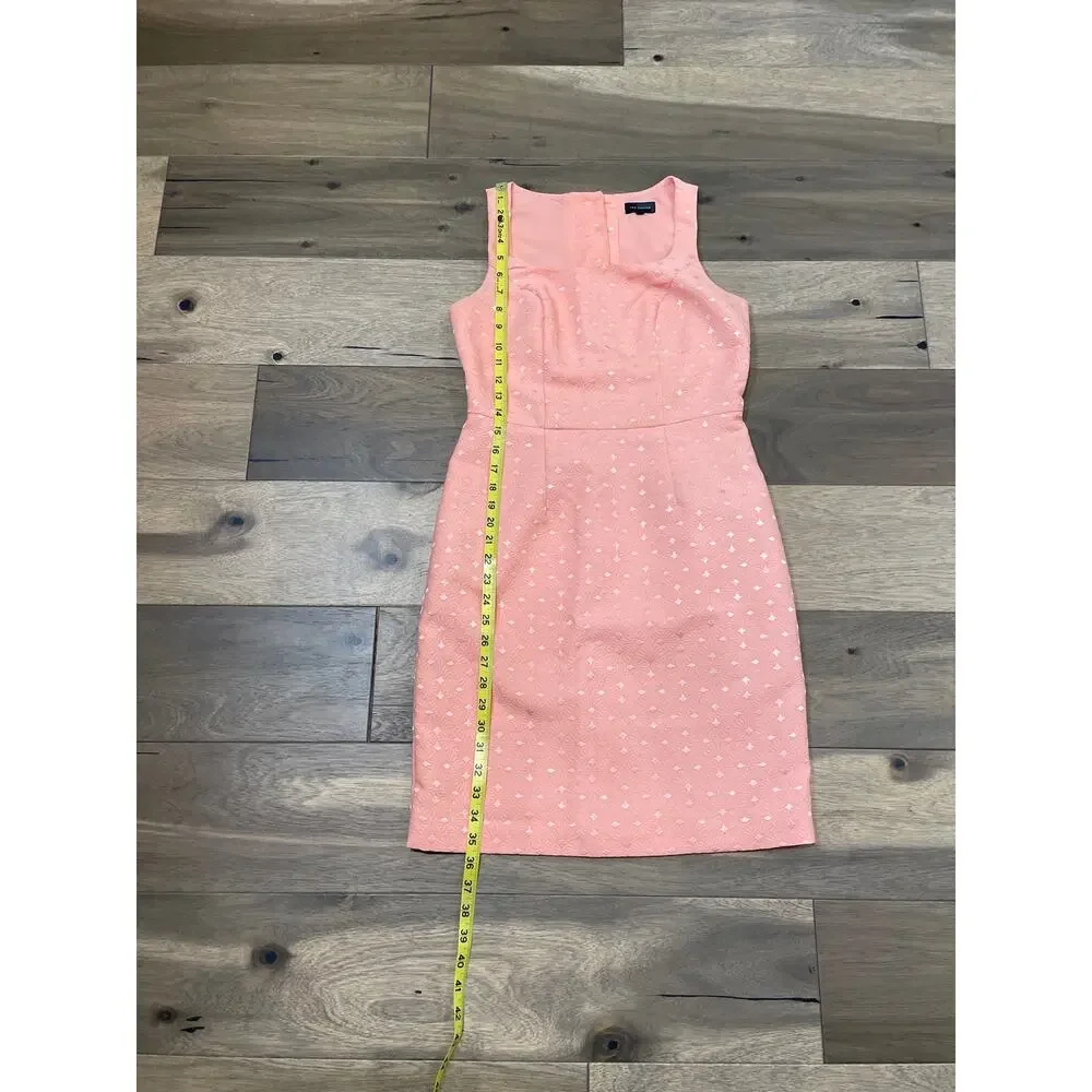 The Limited Peach Satin Thread Embroidered Sheath Dress Womens Size 4 - Picture 6 of 9